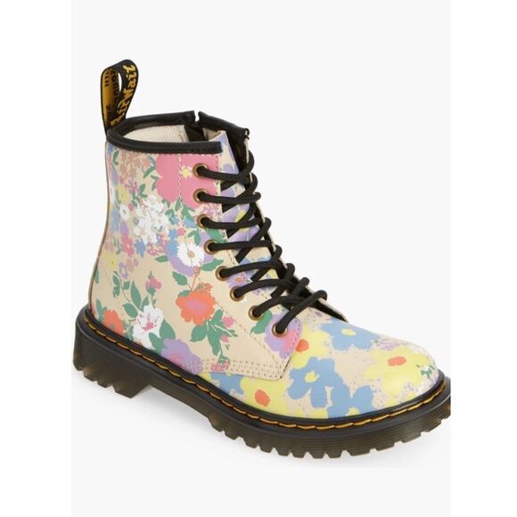 Dr. Martens Youth Pascal Floral Mashup Backband Boots Size US 3 - Picture 1 of 9
